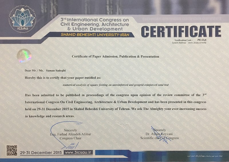 تحلیل عددی پی مربعی واقع بر خاک تسلیح نشده و تسلیح شده توسط ژئوگرید